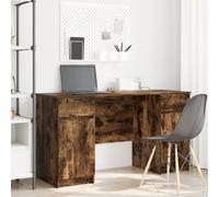 Bureau Vidaxl Chêne Fumé 140x49x76 Cm Bois D'ingénierie