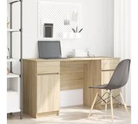 Bureau Vidaxl En Chêne Sonoma 140x49x76 Cm En Bois D'ingénierie