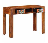 Bureau - vidaXL - Table de travail - Bois d'acacia massif - Marron - 2 tiroirs - Poids max. 75 kg - 100x50x75 cm |139gca70u