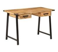 Bureau avec tiroirs 105x55x70 cm bois de manguier massif et fer