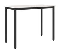 vidaXL Table rectangulaire 100 x 50 x 77 cm – Blanc, bois d'ingénierie & acier, réglable en hauteur