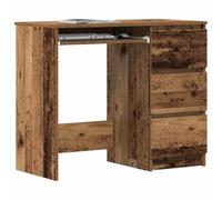 Bureau Vieux Bois 90x45x76 cm Bois d'Ingénierie avec 3 Tiroirs | 3 tiroirs, surface lisse, résistant humidité, fixation murale incluse, entretien facile, style moderne
