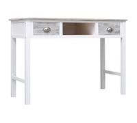 Bureau - Vintage - Gris - 110x45x76 cm - Bois massif - 2 tiroirs