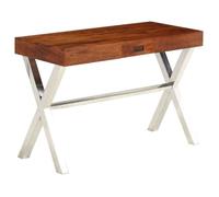 Vidaxl Bureau Bois D'acacia Solide Avec Finition Miel 110x50x76 Cm