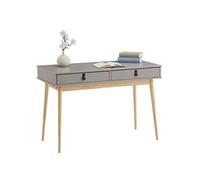 Bureau WANDA en pin massif avec 2 tiroirs lasuré gris et naturel Gris G