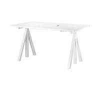 Bureau Works String réglable en hauteur blanc 140x78cm LxWxH 140x78x71.5-118.5cm