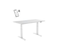 bureaux complets 150-2312K2W Bureau motorisé assis-debout 120x75cm Plateau blanc/Pied blanc, Connecté