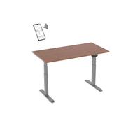 bureaux complets 150-2415K3W Bureau motorisé assis-debout 150x75cm Plateau noyer/Pied gris, Connecté