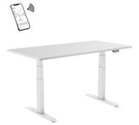 Bureau motorisé assis-debout 120x75cm Plateau blanc/Pied blanc