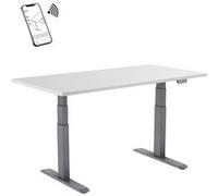 bureaux complets 150-2412K2W Bureau motorisé assis-debout 120x75cm, Plateau blanc/Pied gris, Connecté
