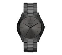 BUREI Montre à Quartz analogique en Acier Inoxydable pour Homme - Style décontracté - Tendance - Minimaliste, Noir, 44mm, Minimaliste
