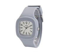 BUREI Montre d'infirmière carrée pour étudiants, enseignants, médecins, petite montre d'infirmière en silicone noir avec 3 aiguilles étanche grands chiffres, montre lumineuse pour femme, gris, Simple