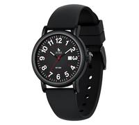 BUREI Montre pour homme et femme - Montre pour infirmière, médecin, étudiant, femme et homme, étanche, heure militaire 12/24 heures, cadran lumineux, facile à lire, bracelet en silicone., Noir-8