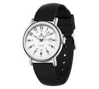 BUREI Montre pour homme et femme - Montre pour infirmière, médecin, étudiant, femme et homme, étanche, heure militaire 12/24 heures, cadran lumineux, facile à lire, bracelet en silicone., noir/argenté