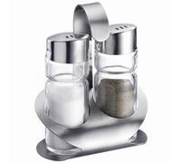 Westmark Ménage Sel et Poivre, 6 Pièces, 3 Pièces, Capacité : env. 40 ml, Acier Inoxydable/Verre, Wien, Argent/Transparent, 65022260