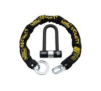 Burg Wachter 200D Cadenas robuste en D 16 mm et chaîne de 1 m - Vendu Secure Diamond & Gold pour vélo, moto, vélo électrique, scooter