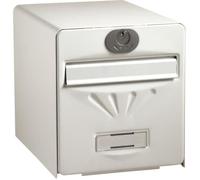 BURG-WÄCHTER Boîte aux Lettres Agréée La Poste, 2 Portes dont une Vitrée, 516 BL PV BALnéaire, Blanc, en Acier Galvanisé, Avec Porte à Ouverture Totale et Stop-Courrier (Porte bloquée à 120°)