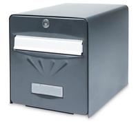 BURG-WÄCHTER Boîte aux Lettres Agréée La Poste, 2 Portes dont une Vitrée, 516 ANT PV BALnéaire, Anthracite, en Acier Galvanisé, Avec Porte à Ouverture Totale et Stop-Courrier (Porte bloquée à 120°)