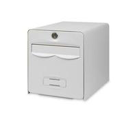 BURG-WÄCHTER Boîte aux Lettres Agréée La Poste, 1 Porte, 508 BL BALthazar, Blanc, en Acier Galvanisé, Avec Porte à Ouverture Totale et Stop-Courrier (Porte bloquée à 120°)