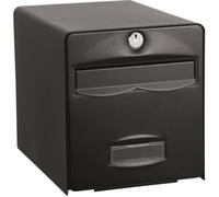 BURG-WÄCHTER Boîte aux Lettres Agréée La Poste, 1 Porte, 508 NO BALthazar, Noir, en Acier Galvanisé, Avec Porte à Ouverture Totale et Stop-Courrier (Porte bloquée à 120°)