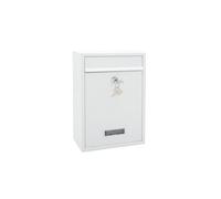 Burg Wachter Boîte aux Lettres Murale en Acier verrouillable résistante aux intempéries Blanc 31 x 21,5 x 7 cm