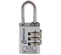 Burg Wächter 3631 Cadenas 22.90 mm aluminium argenté (chromé) avec serrure à combinaison