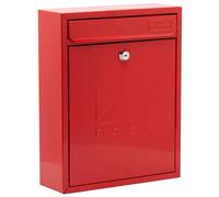 Burg-Wachter MB05R Boîte aux lettres murale compacte en acier galvanisé Rouge 26 x 33 x 9 cm