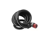 Burg Wächter Antivol à câble spiralé REFLEX 1650/180 – 180 cm – Fermeture à clé – Noir