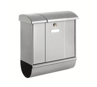 Burg-Wächter Boîte aux lettres avec porte-journaux intégré, couleur argent - Olymp 91600 Si