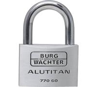 Burg Wächter 36121 Cadenas 70.00 mm fermeture différente aluminium avec serrure à clé