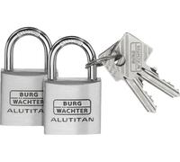 Burg Wächter Cadenas à cylindre DUO 770 40 SB – Lot de 2, anse 6,5 mm, 4 clés