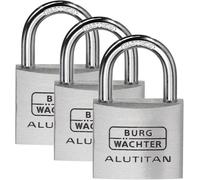 Burg Wächter Cadenas TRIO 770 40 SB – Lot de 3, anse 6,5 mm, 4 clés incluses