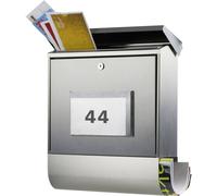 Burg Wächter 4400Ni Malaga Boîte aux lettres Tôle dacier nickel avec serrure à clé