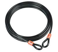 Burg-Wächter 750 1000 Câble en Acier tressé multibrins avec revêtement Vinyle à Double Boucle Mixte, Noir, 10mm x 10M