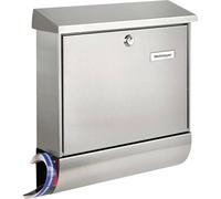 Burg Wächter 8150 AMRUM-SET 38670 NI Boîte aux lettres acier inoxydable argent avec serrure à clé