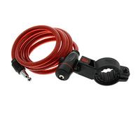 BURG-WÄCHTER Antivol à vélo à clé, Câble en spirale avec support de fixation, Cadenas clé, Câble en acier, Longueur 150 cm, Ø 8 mm, plusieurs couleurs (choix aléatoire)