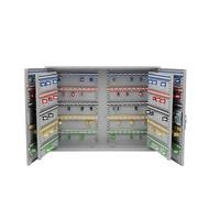 BURG-WÄCHTER Armoire à clés Murale, Bandes de Crochets et Porte-clés colorés, registre à clés Amovible, avec Cylindre profilé 30/10 et 3 clés, 400 Crochets, 6950/400 PZ, Gris
