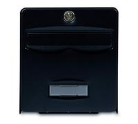 BURG-WÄCHTER Boîte aux Lettres, 1 Porte, 504 NO Mini BALthazar, Noir, en Acier Galvanisé, Avec Porte à Ouverture Totale et Stop-Courrier (Porte bloquée à 120°)
