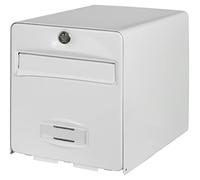 BURG-WÄCHTER Boîte aux Lettres Agréée La Poste, 1 Porte, 508 BL BALthazar, Blanc, en Acier Galvanisé, Avec Porte à Ouverture Totale et Stop-Courrier (Porte bloquée à 120°)