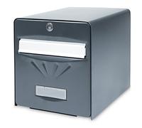 BURG-WÄCHTER Boîte aux Lettres Agréée La Poste, 1 Porte, 515 ANT BALnéaire, Anthracite, en Acier Galvanisé, Avec Porte à Ouverture Totale et Stop-Courrier (Porte bloquée à 120°)