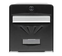 BURG-WÄCHTER Boîte aux Lettres Agréée La Poste, 2 Portes, 516 NO BALnéaire, Noir, en Acier Galvanisé, Avec Porte à Ouverture Totale et Stop-Courrier (Porte bloquée à 120°)