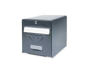BURG-WÄCHTER Boîte aux Lettres Agréée La Poste, 2 Portes dont une Vitrée, 516 ANT PV BALnéaire, Anthracite, en Acier Galvanisé, Avec Porte à Ouverture Totale et Stop-Courrier (Porte bloquée à 120°)