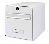 BURG-WÄCHTER Boîte aux Lettres Agréée La Poste, 2 Portes dont une Vitrée, 516 BL PV BALnéaire, Blanc, en Acier Galvanisé, Avec Porte à Ouverture Totale et Stop-Courrier (Porte bloquée à 120°)