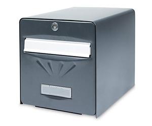 BURG-WÄCHTER Boîte aux Lettres Agréée La Poste, 2 Portes dont une Vitrée, BALnéaire, Noir, en Acier Galvanisé, Avec Porte à Ouverture Totale et Stop-Courrier