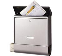 BURG-WÄCHTER Boîte aux Lettres avec Porte-Journaux et Porte-Étiquette, Format de Fente : A4, Norme UE EN 13724, 2 Clés Incluses, Acier Inoxydable, Seculine 2500 Ni