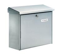 BURG-WÄCHTER Boîte aux lettres Comfort 3913 NI sans compartiment pour les journaux, avec plaque d'identité, acier inoxydable, format d'introduction DIN C4