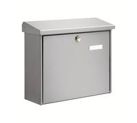 BURG-WÄCHTER Boîte aux lettres Comfort 3913 SI sans compartiment pour les journaux, avec porte-nom, acier galvanisé, format d'introduction DIN C4