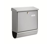 BURG-WÄCHTER Boîte aux lettres Comfort-Set 91300 SI avec compartiment pour les journaux et porte-nom, acier galvanisé, format d'introduction DIN C4