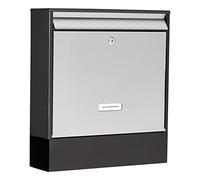 Burg Wächter Boîte aux lettres Oxford 6877 B+S Acier inoxydable Boîtier galvanisé A4 Noir mat