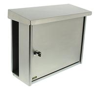 BURG-WÄCHTER, Boîte aux Lettres en Acier Inoxydable avec Compartiment Journaux Intégré, Format de Fente : A4, Norme Européenne EN 13724, Incl. 2 Clés, Acier Inoxydable, Hanseatic 3816 Ni